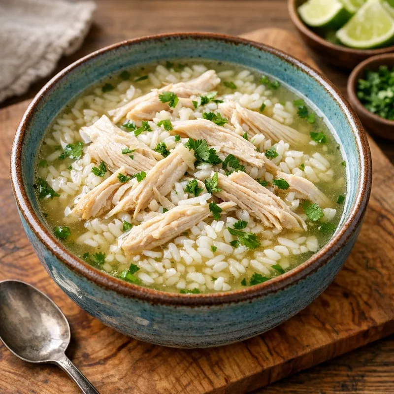 Consomé Claro de Pavo Deshebrado con Arroz