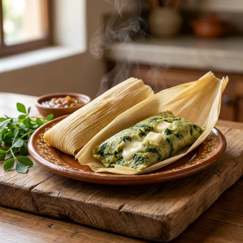 Tamales de Chipilín con Queso Panela