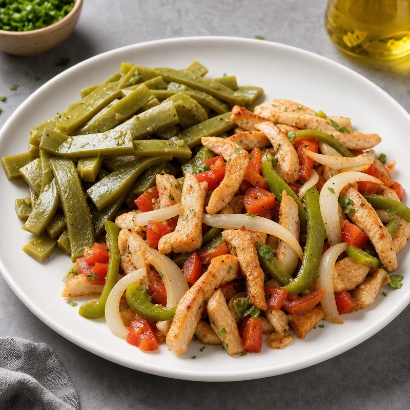 Pechuga de Pavo a la Mexicana con Nopales