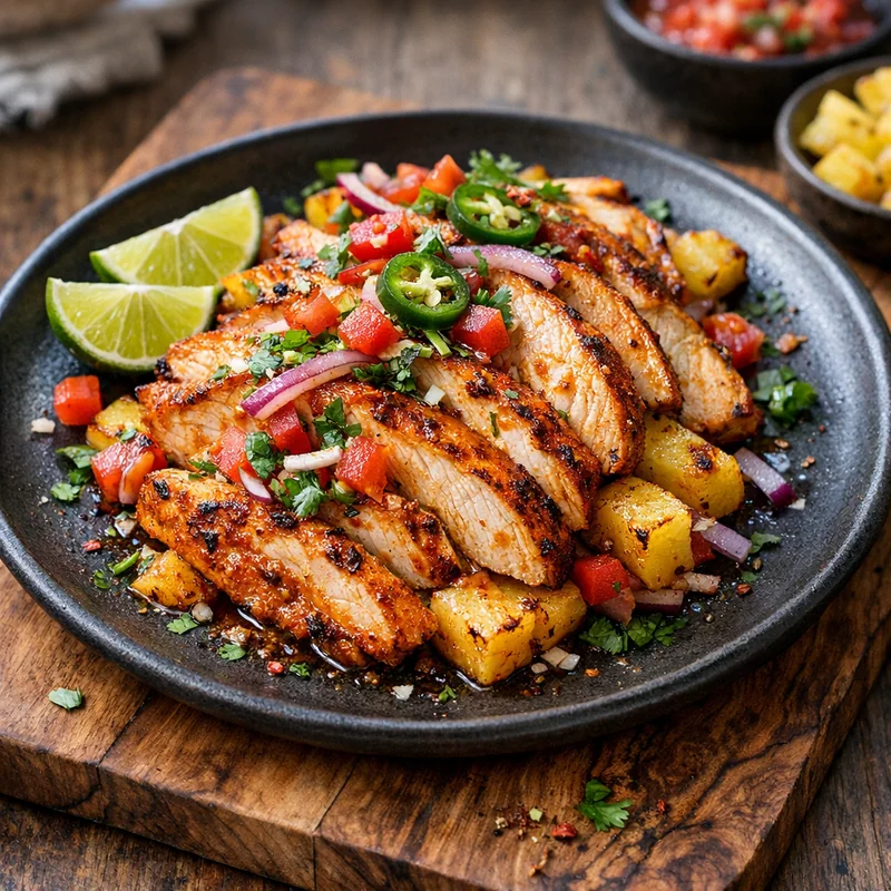 Pechuga de Pavo al Pastor Ligero con Piña