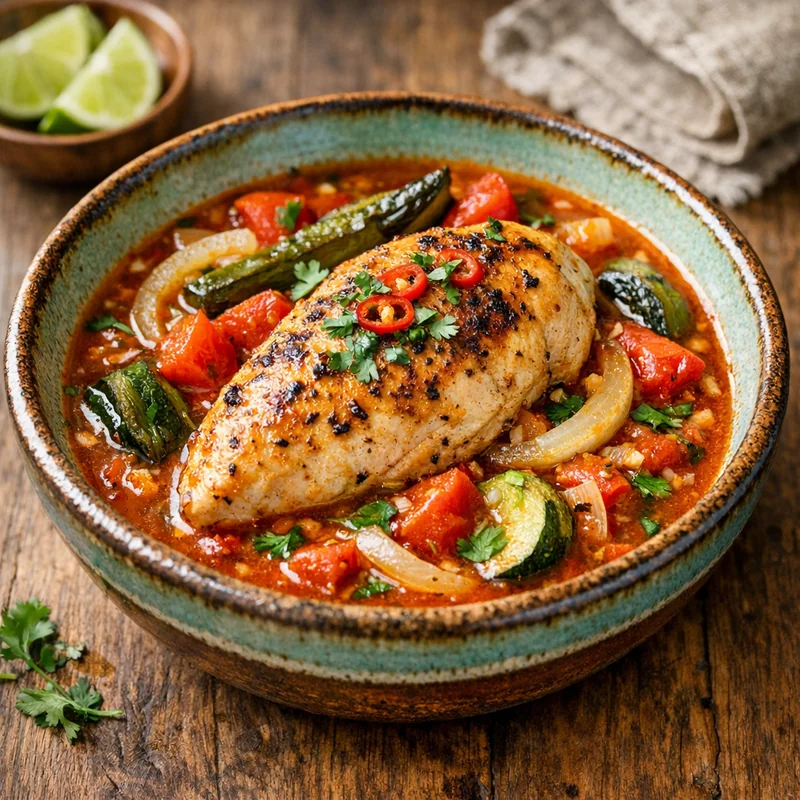 Pechuga de Pollo Orgánica en Caldillo de Chiltomate