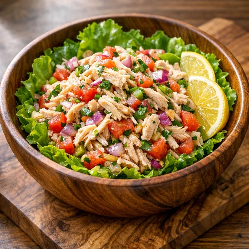Salpicón de Pechuga de Pavo con Lechuga y Limón