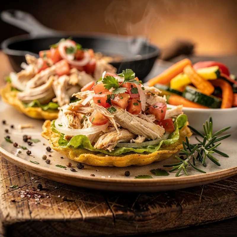 Tostaditas Horneadas de Salpicón de Pollo