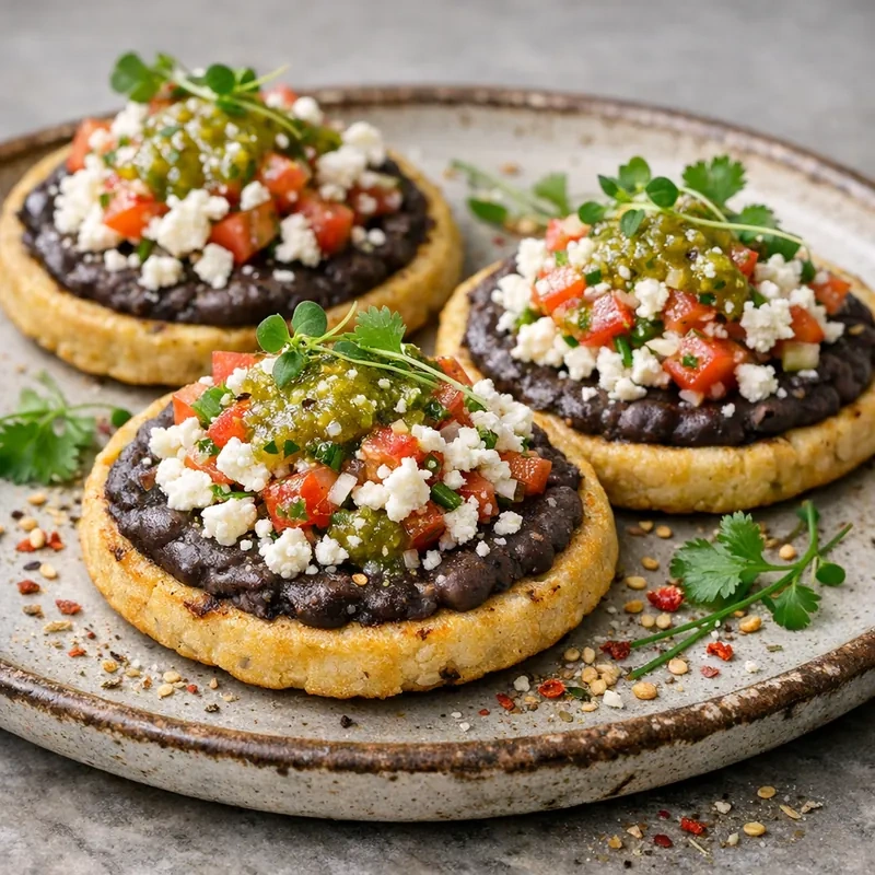 Sopes al Comal de Frijol Negro