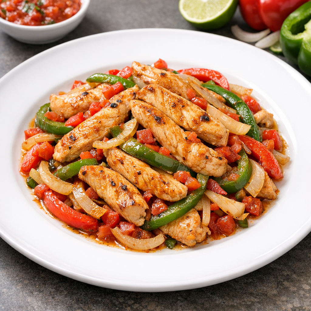 Fajitas de Pavo Magro con Pimiento Rojo