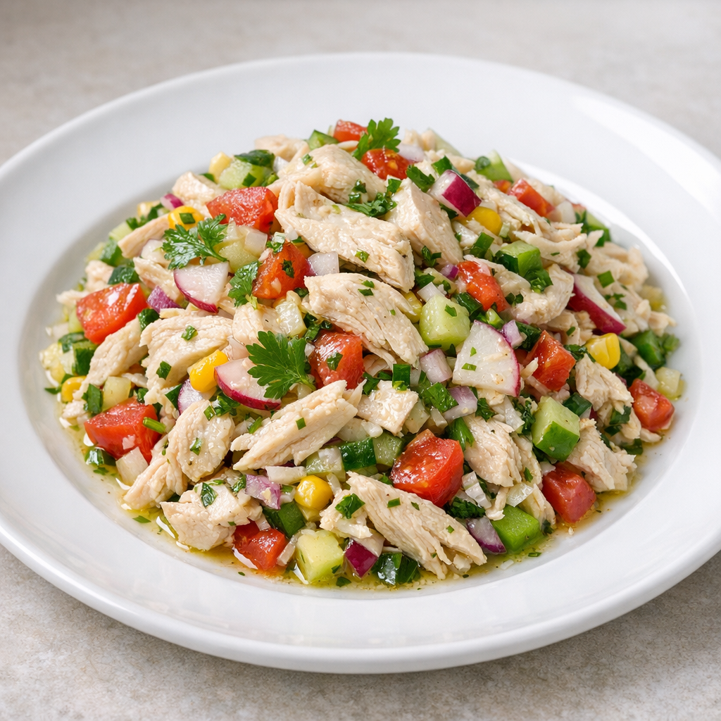 Salpicón de Pechuga de Pollo con Aceite de Oliva