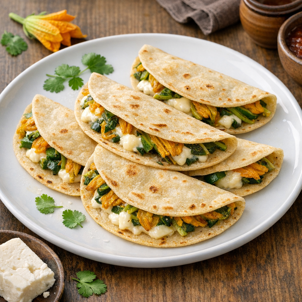 Quesadillas al Comal de Flor con Queso Panela