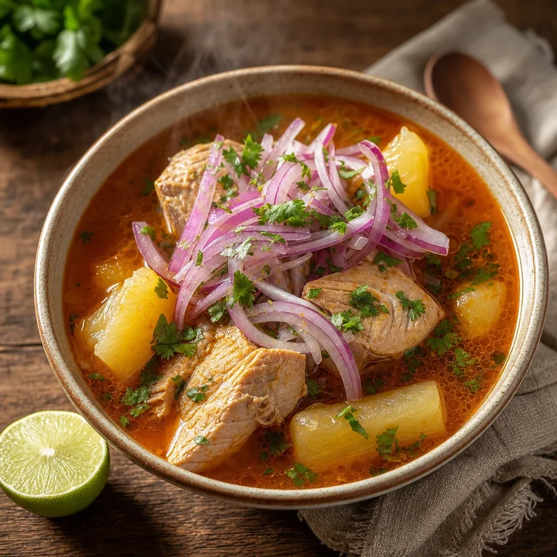 Encebollado de Pescado Ecuatoriano de Albacora y Yuca