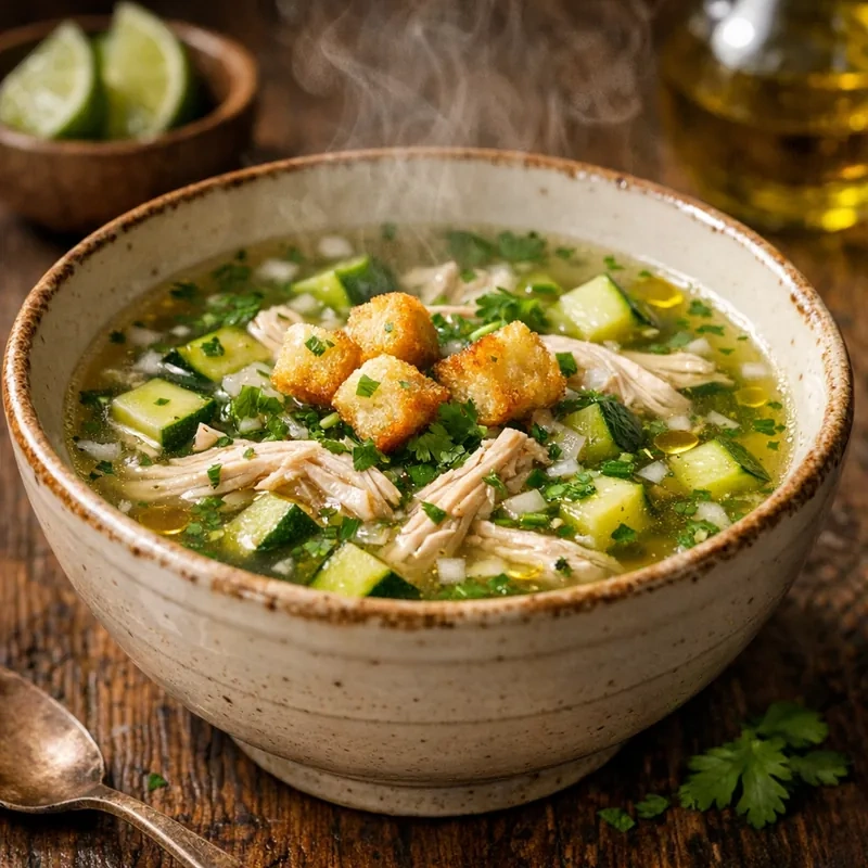 Consomé Claro de Pollo con Calabacita sin Sodio