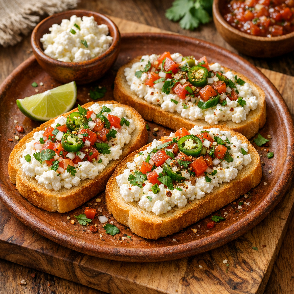 Molletes Suaves en Pan de Molde con Requesón