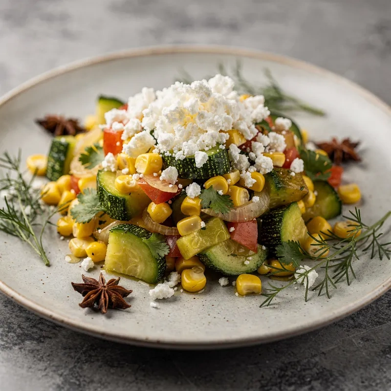 Calabacitas a la Mexicana con Elote y Panela