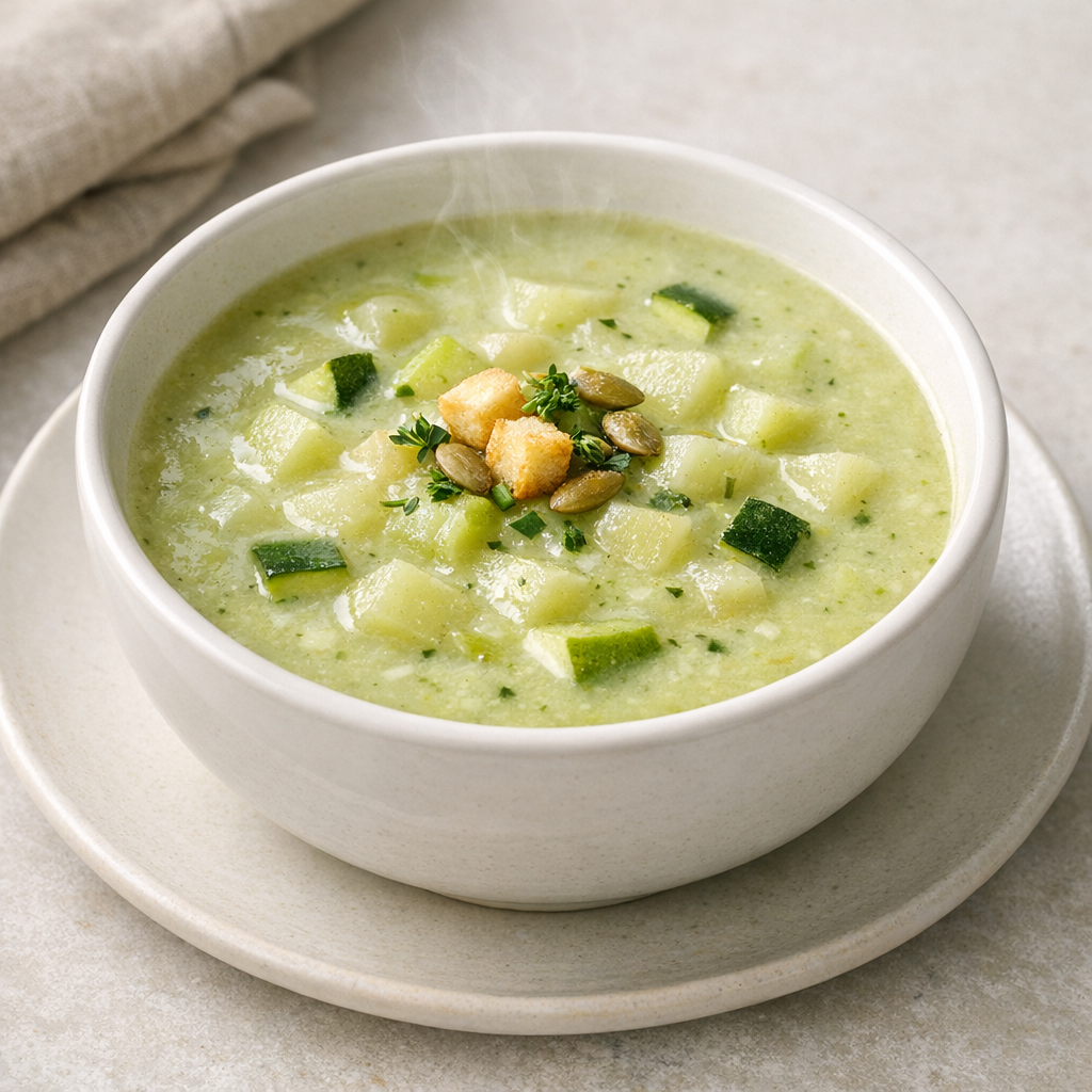 Crema Suave de Chayote y Calabacita