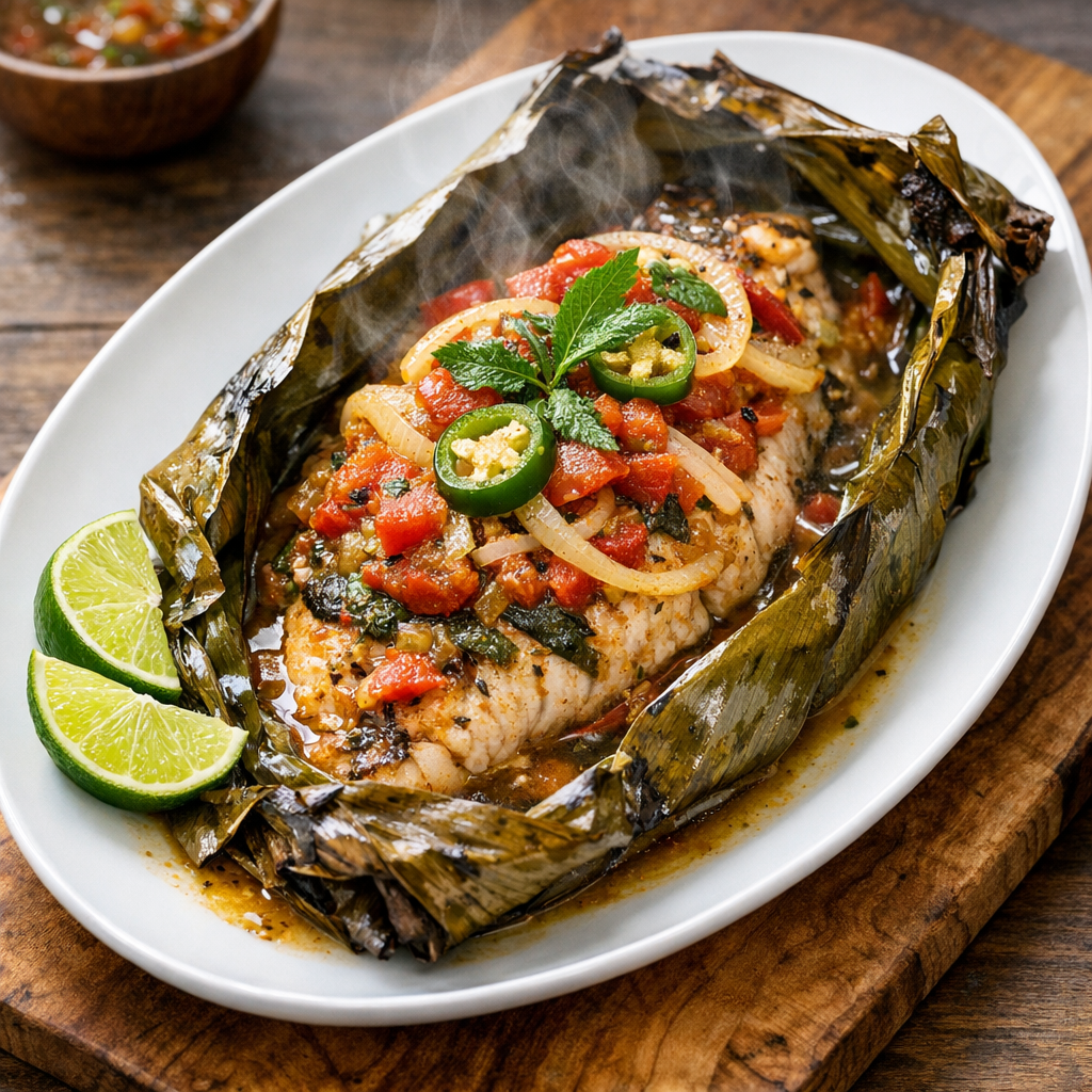 Pescado Empapelado Tabasqueño en Hoja