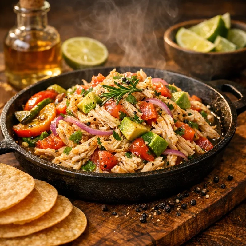 Salpicón de Pechuga de Pollo con Vinagre de Manzana