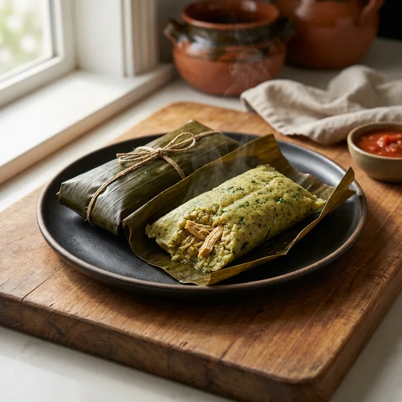 Tamales Chiapanecos de Chipilín con Pollo
