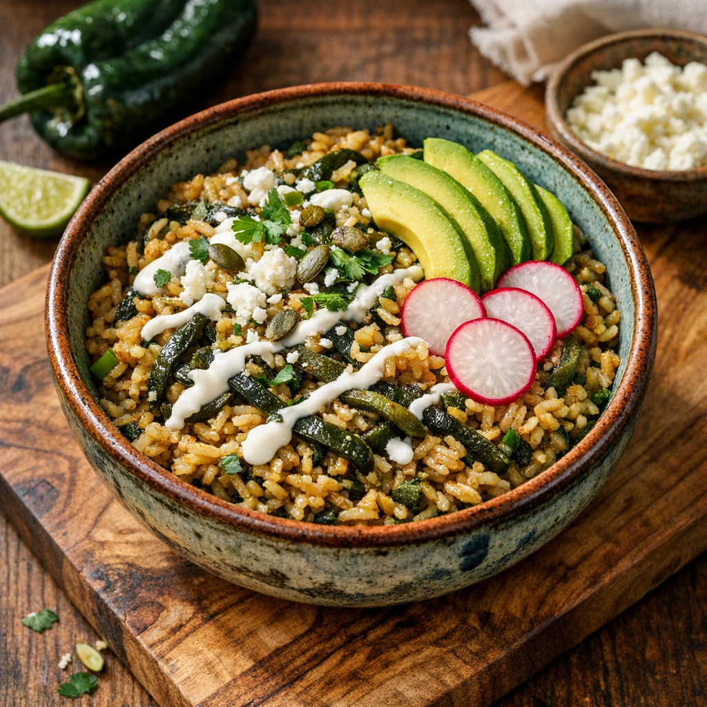 Sopa Seca de Arroz Integral a la Poblana