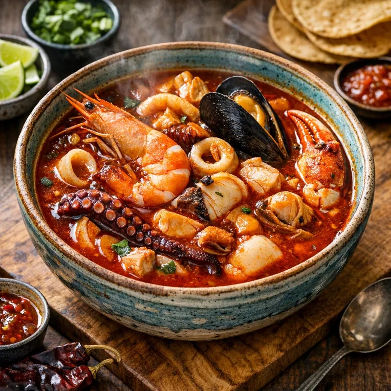 Caldo 7 Mares Guerrero al Guajillo