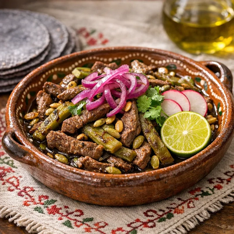 Fajitas de Res Magra con Nopales
