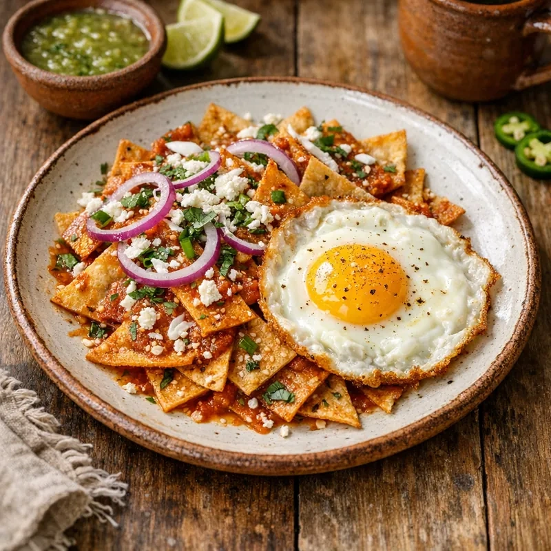 Chilaquiles Ligeros al Comal con Huevo