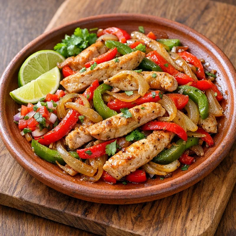 Fajitas Ligeras de Pavo Magro con Pimientos