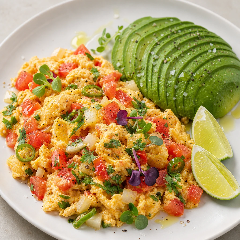 Huevos a la Mexicana con Aguacate Hass