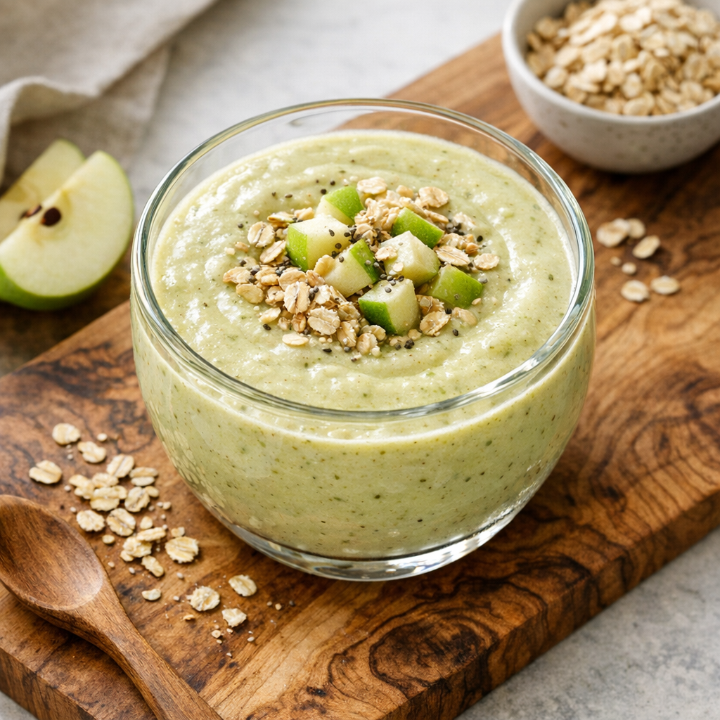 Licuado de Manzana Verde y Avena Cocida