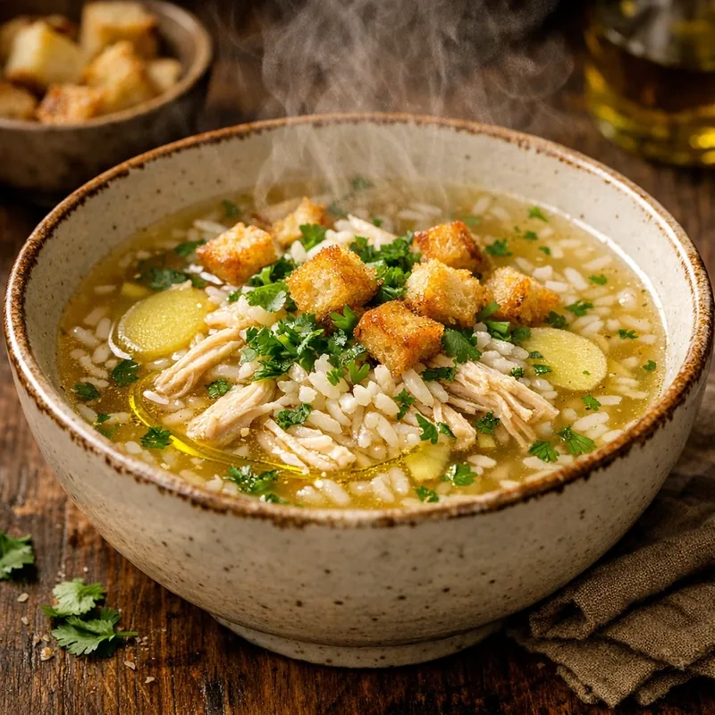 Consomé de Pollo con Arroz
