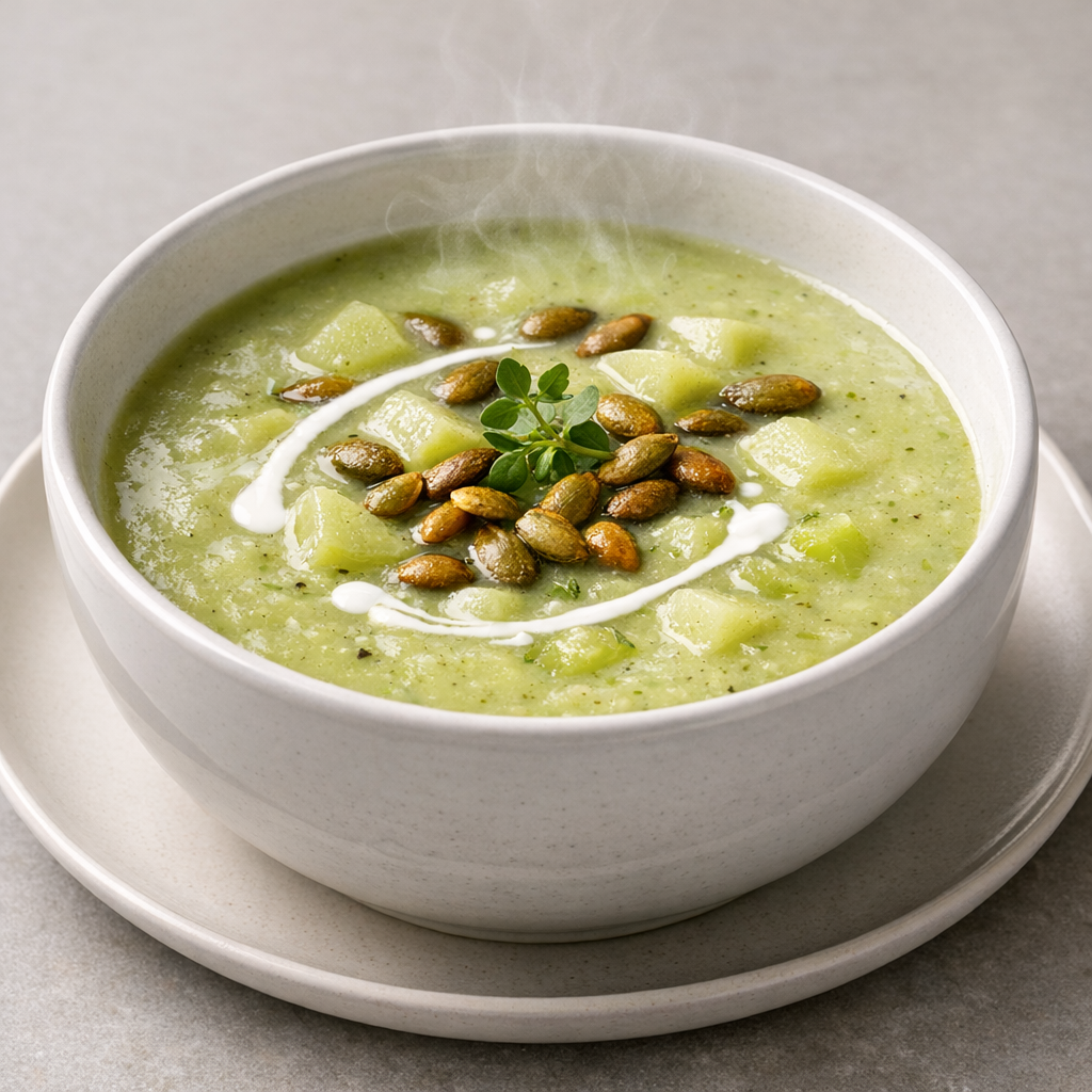 Crema de Chayote con Pepitas de Calabaza