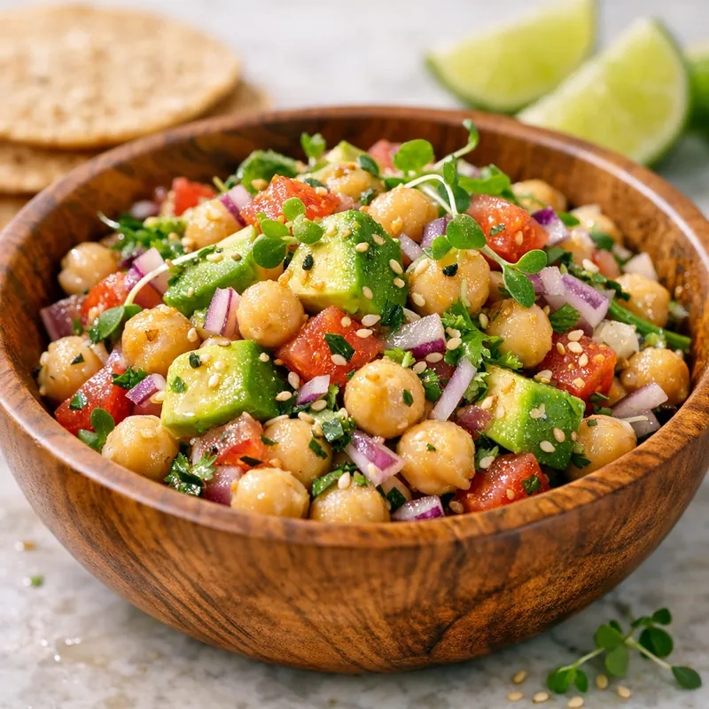Ceviche de Garbanzos con Aguacate