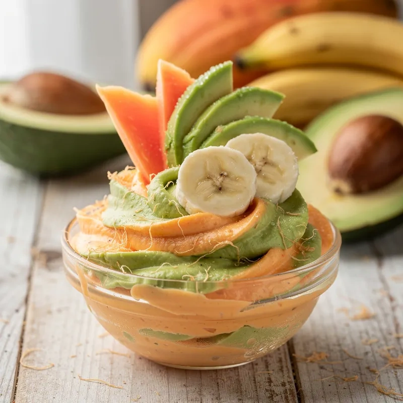 Papilla de Papaya y Plátano con Aguacate