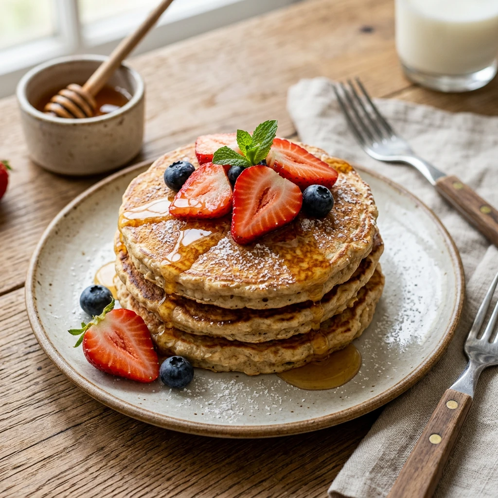 Hot Cakes de Avena y Requesón