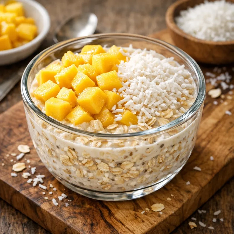 Avena Overnight con Mango y Coco