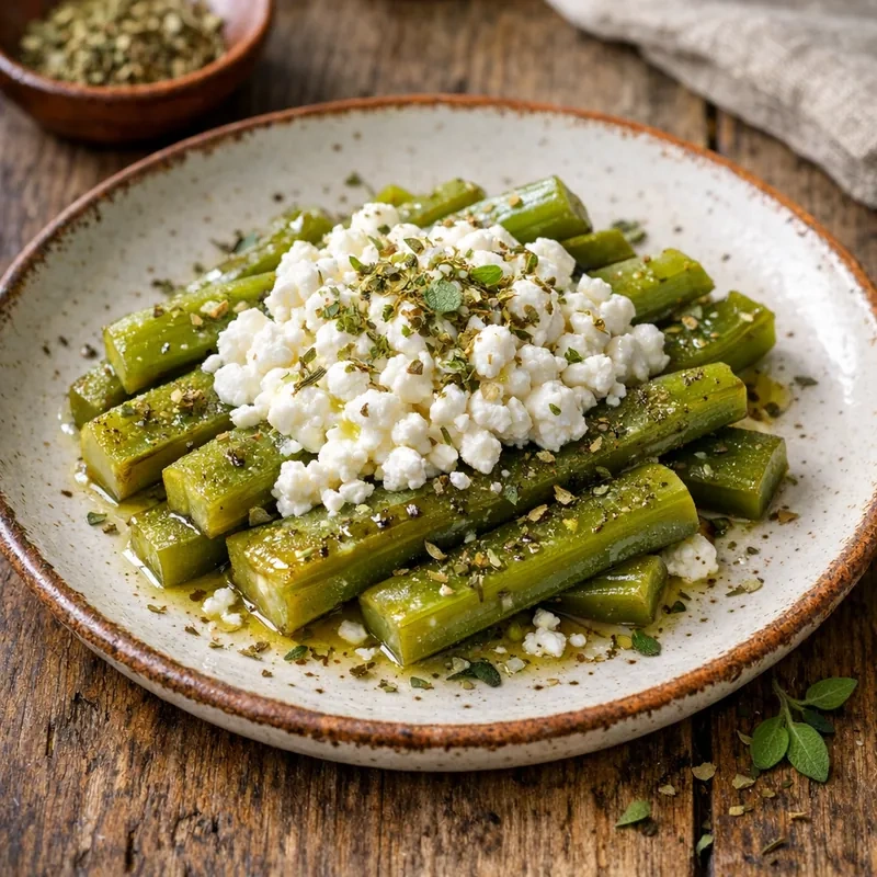 Bastones de Nopal con Queso Cottage y Orégano