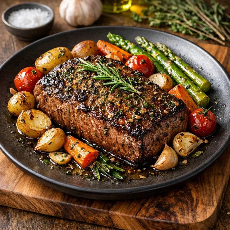 Bistec Magro de Res al Horno con Hierbas Finas