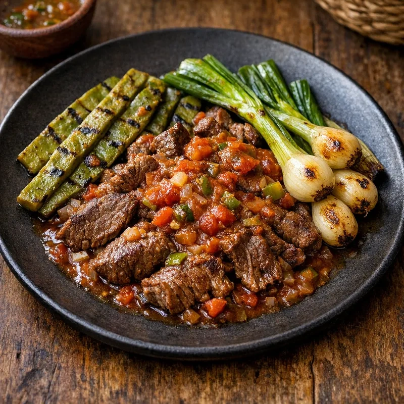 Bistec Ranchero Magro con Nopales