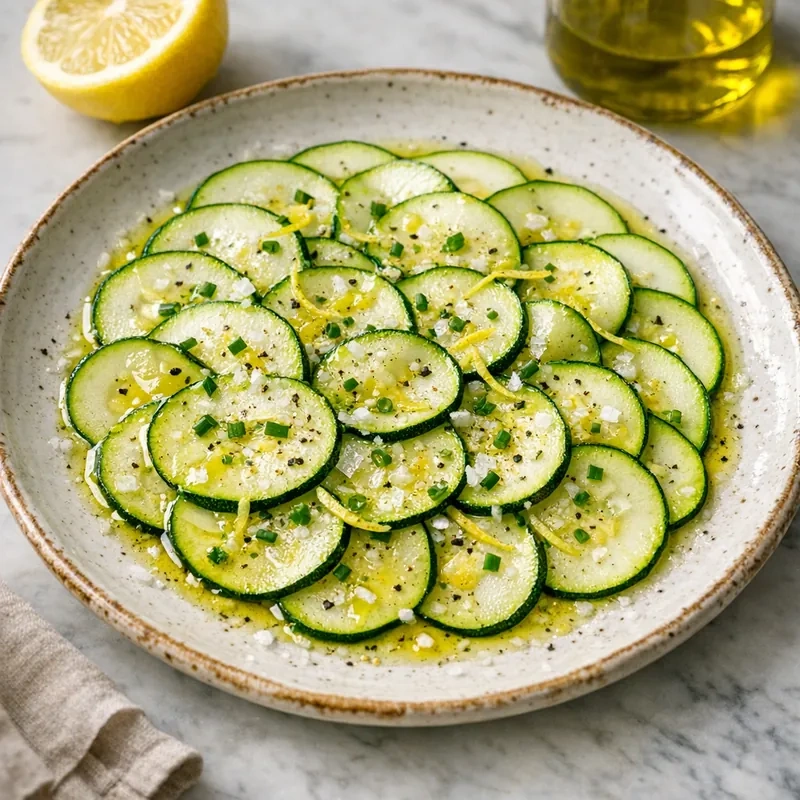 Carpaccio de Calabacita con Limón y Aceite de Oliva
