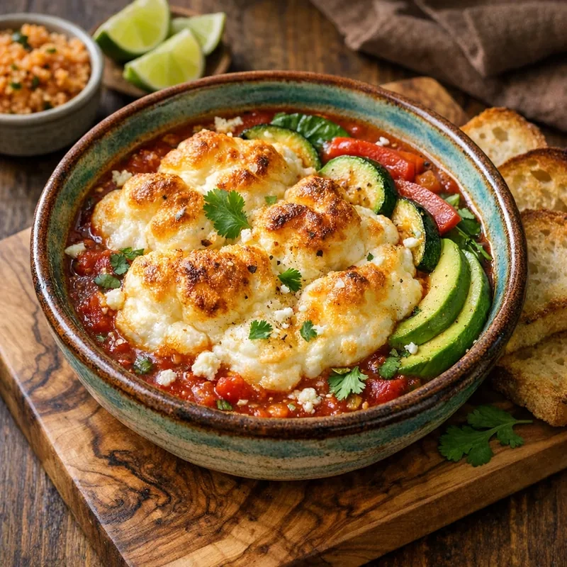 Claras de Huevo al Horno en Caldillo de Tomate