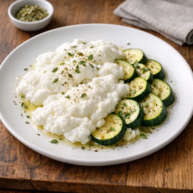 Claras de Huevo al Vapor con Zucchini y Orégano