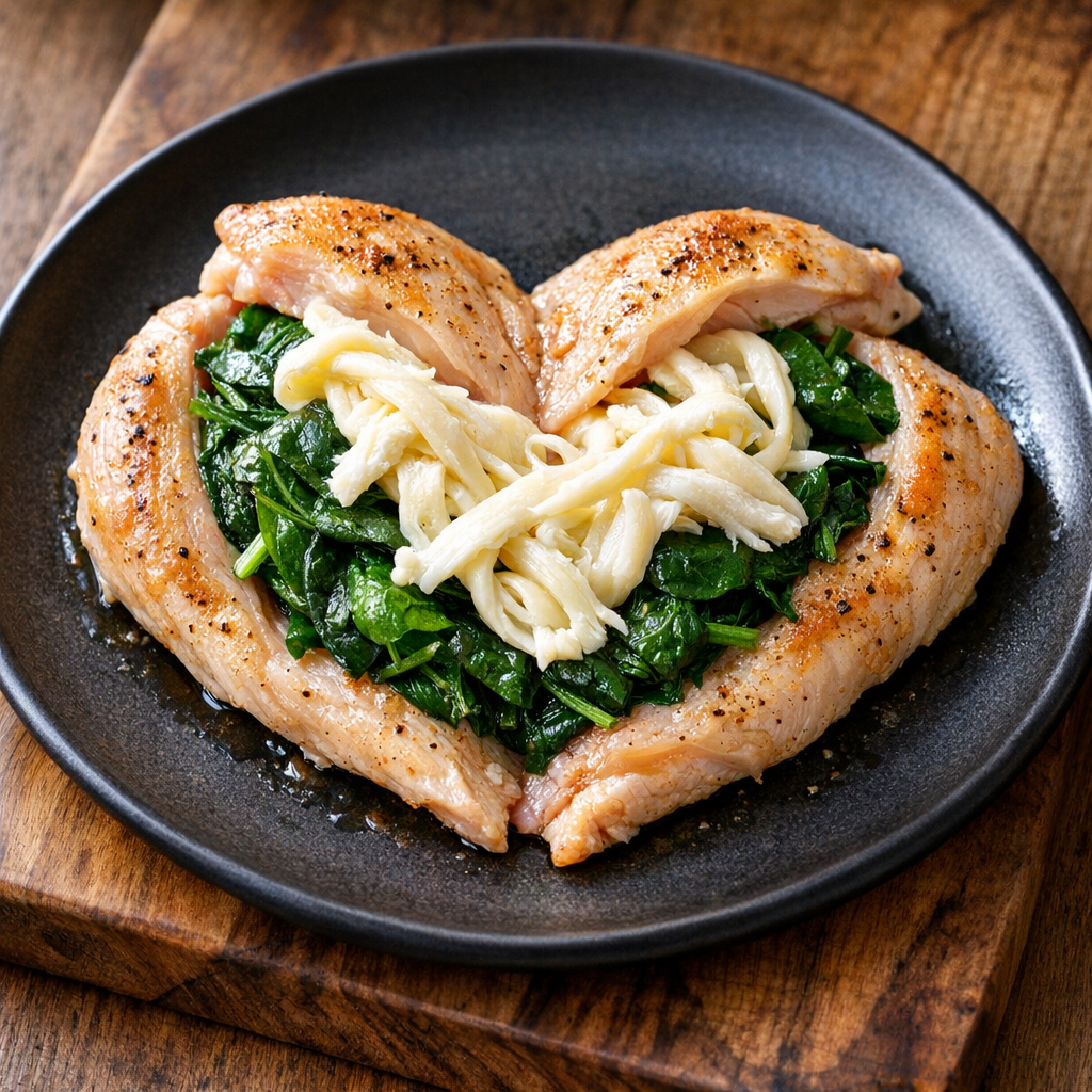Pechuga de Pollo Rellena de Espinacas y Queso Oaxaca