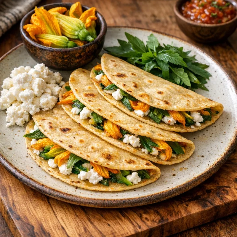 Quesadillas de Flor de Calabaza y Requesón