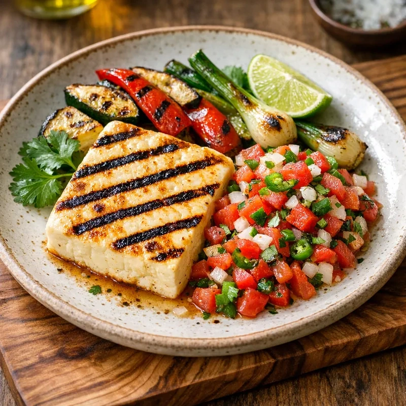 Queso Panela Light a la Parrilla con Pico de Gallo