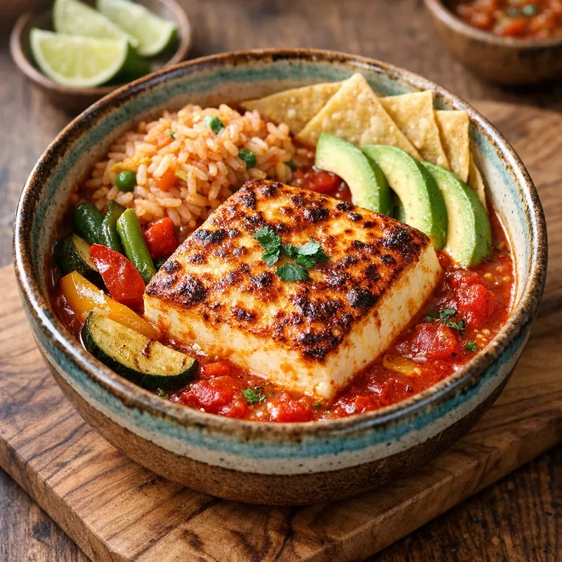 Queso Panela Light al Horno en Caldillo de Tomate