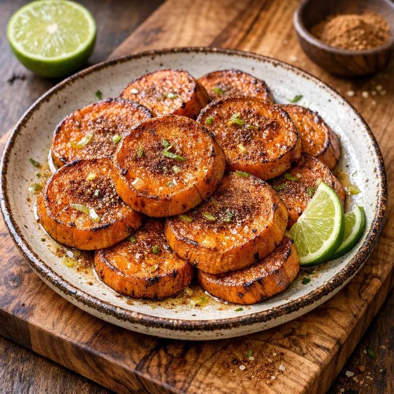 Rodajas de Camote Horneado con Canela y Limón