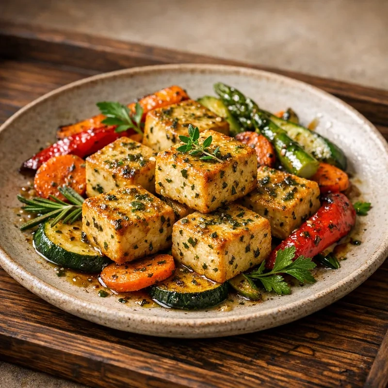 Tofu Firme al Horno con Hierbas Finas
