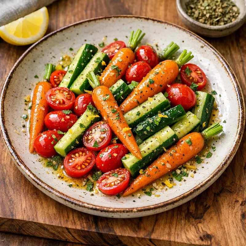 Verduras Baby con Aderezo de Limón y Orégano