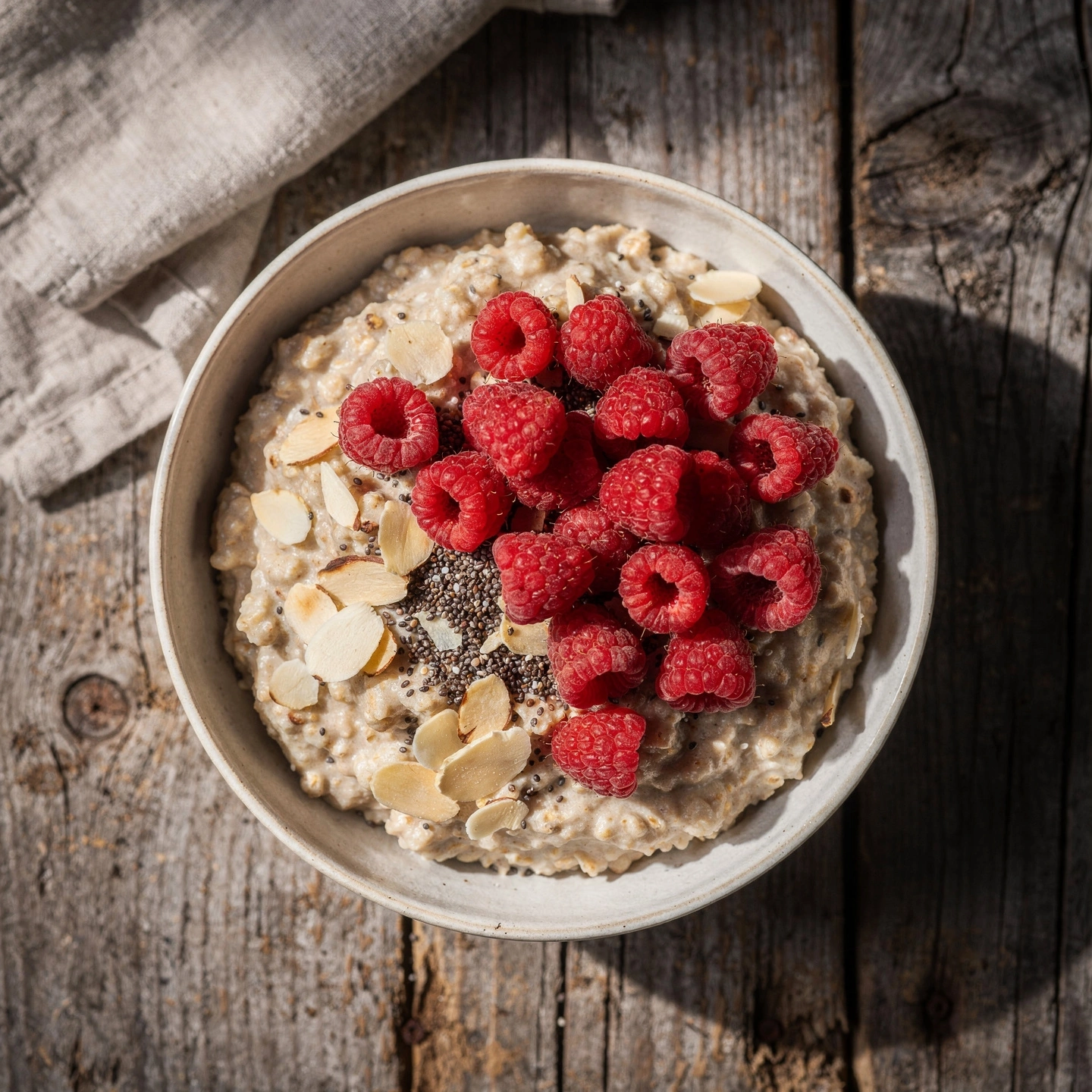 Bowl de Avena con Semillas de Chía, Almendras y Canela