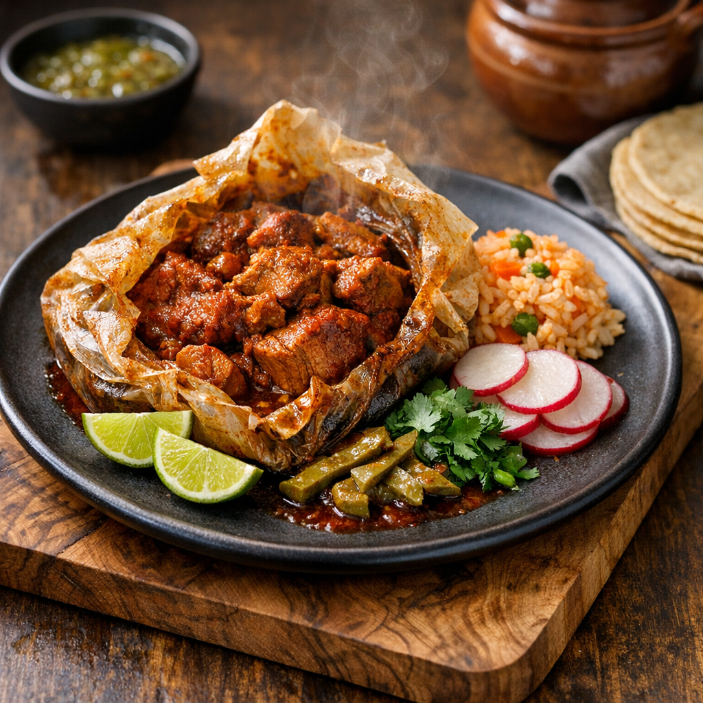 Mixiote de Cerdo Tlaxcalteca en Guajillo