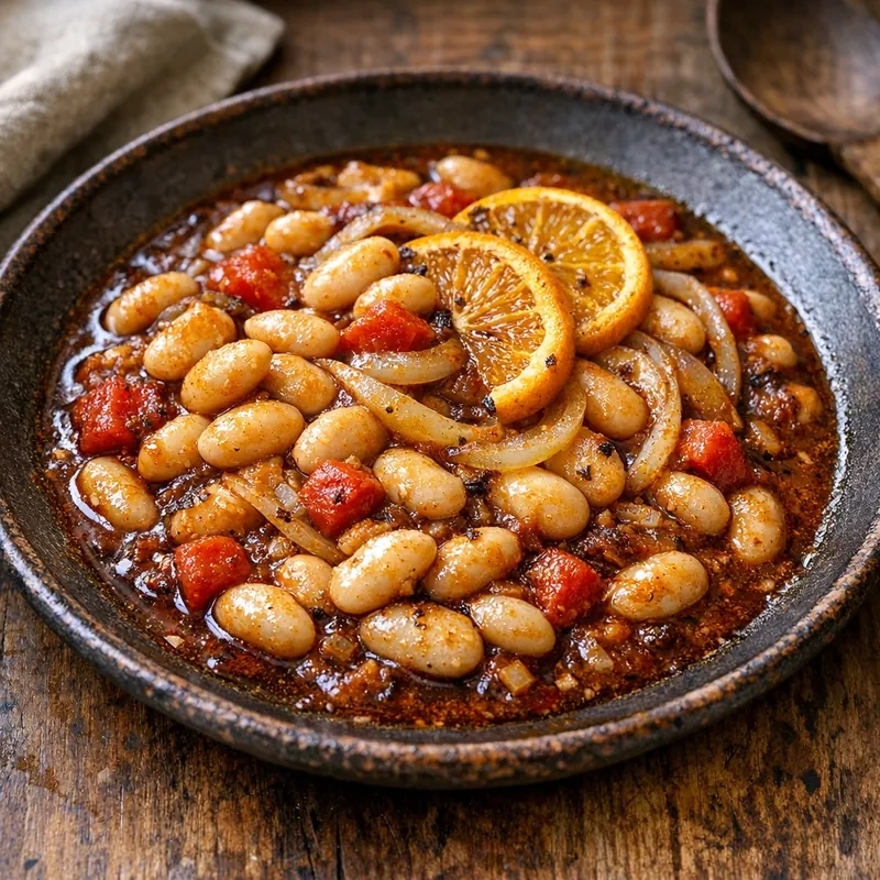 Alubias Blancas en Adobo de Chile Ancho y Naranja