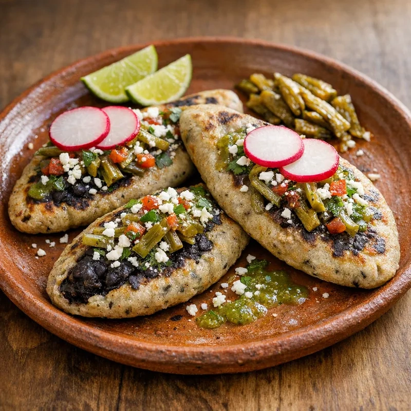 Tlacoyos de Frijol Negro Edomex