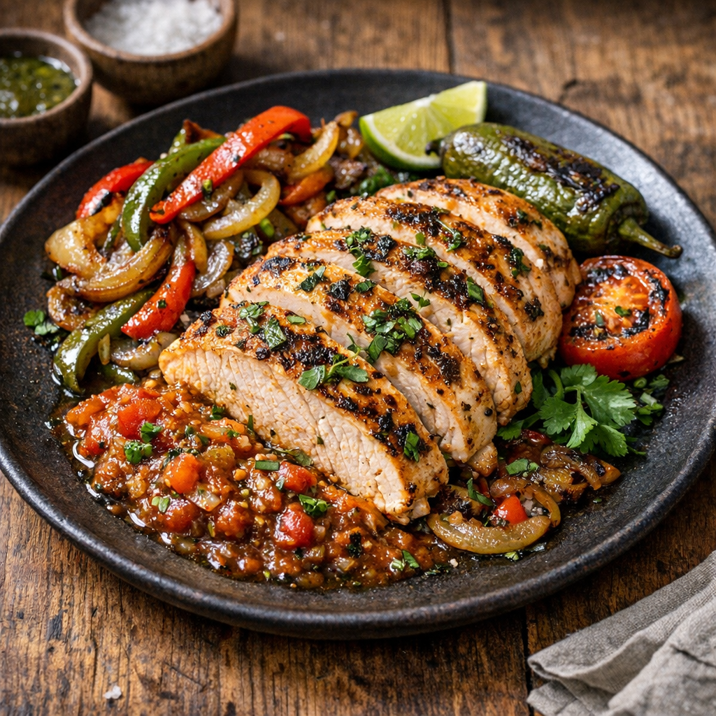 Pechuga de Pavo al Comal con Hierbas de Olor